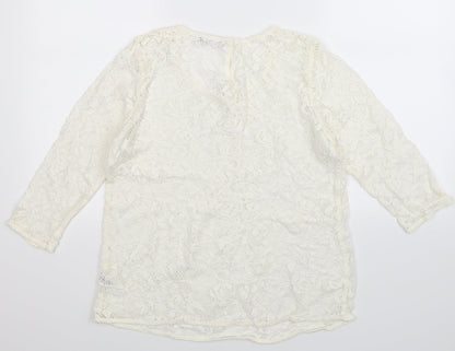 Back view of George women’s white knit jumper, size UK 12