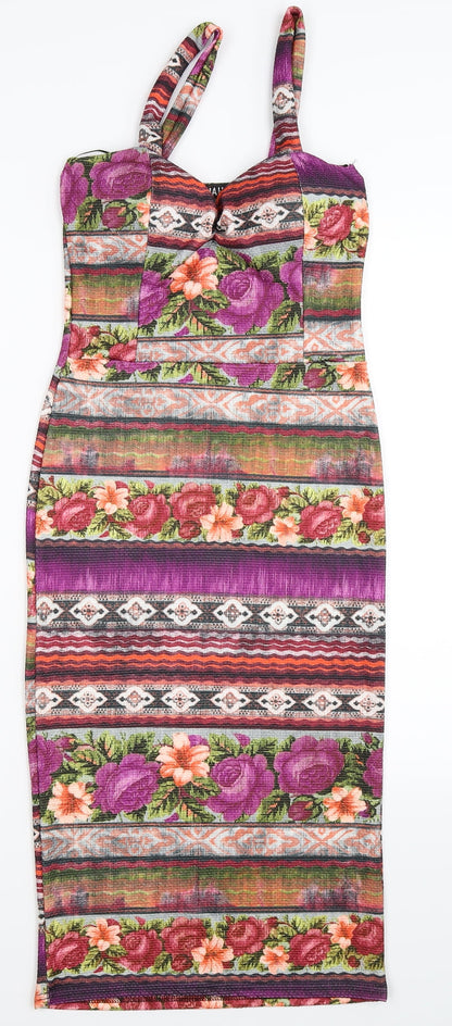 Kiah Womens Multicoloured Floral  Bodycon  Size 10