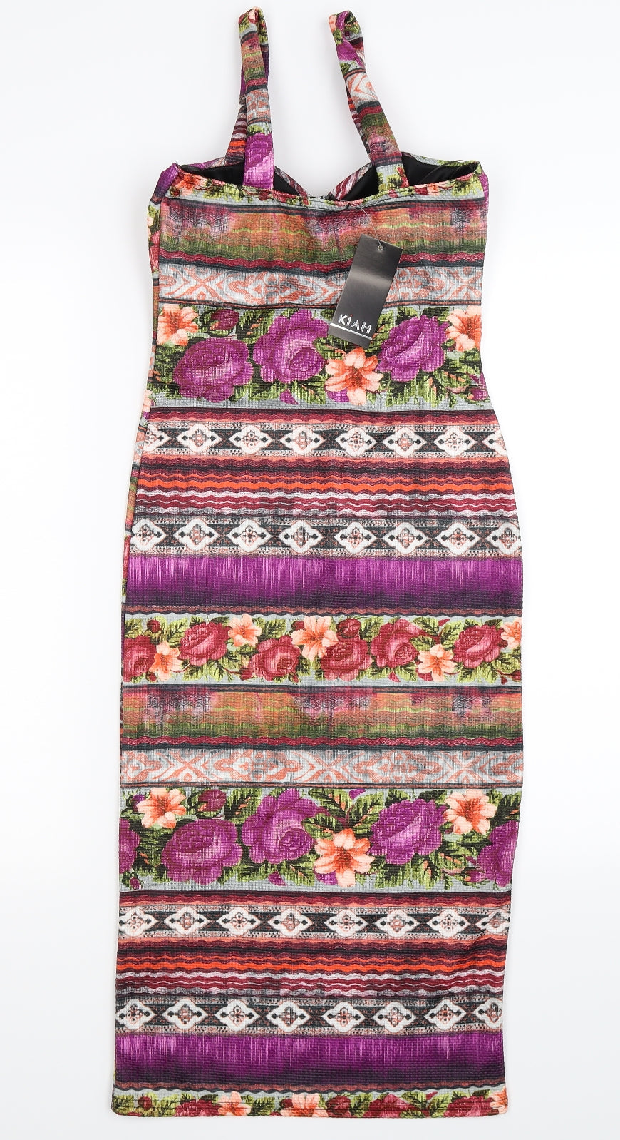 Kiah Womens Multicoloured Floral  Bodycon  Size 10