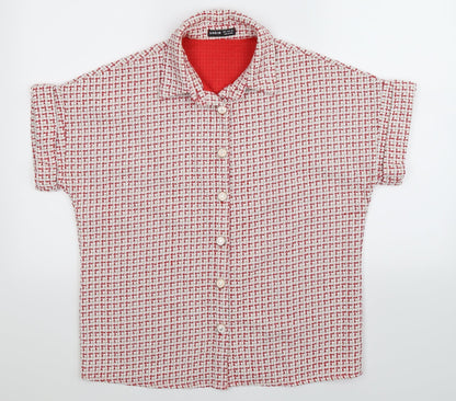 SheIn Womens Multicoloured Check  Basic Button-Up Size S  - Oversized