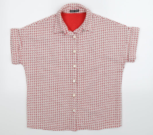 SheIn Womens Multicoloured Check  Basic Button-Up Size S  - Oversized