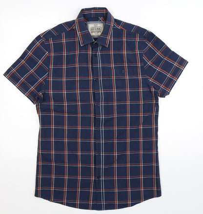 F&F Mens Blue Check   Button-Up Size S