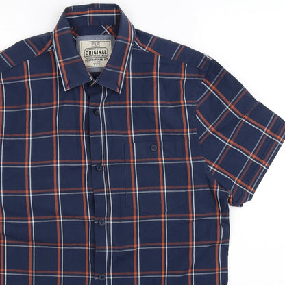 F&F Mens Blue Check   Button-Up Size S