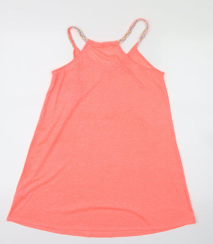 Papaya Womens Pink Geometric  Basic Tank Size XS  - Neon