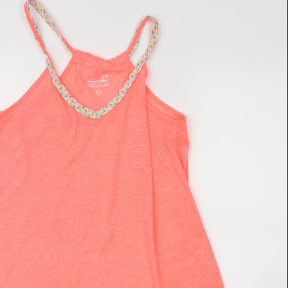 Papaya Womens Pink Geometric  Basic Tank Size XS  - Neon