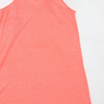 Papaya Womens Pink Geometric  Basic Tank Size XS  - Neon