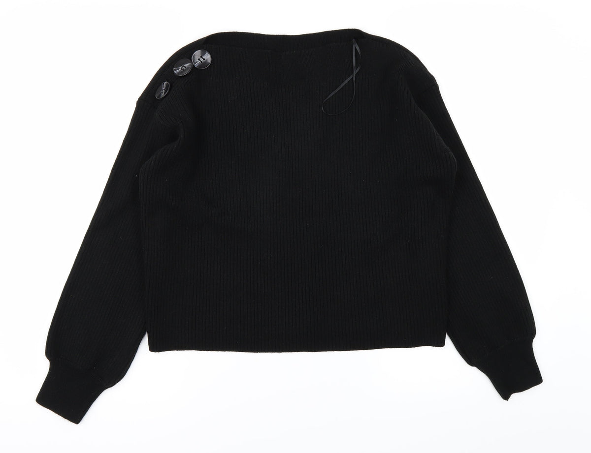 Front view of River Island women’s black jumper, size XS