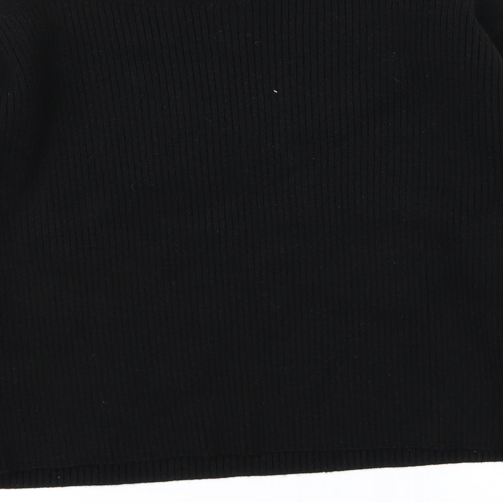 Brand and care label for River Island women’s black jumper, size XS