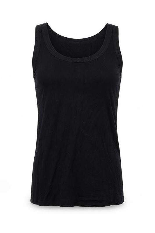 Front view of Fransa women’s black basic tank, size XS