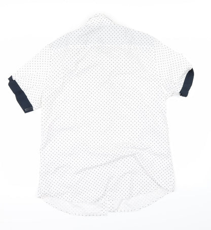 Mens UK Size L New Look White  Button-Up Short Sleeve Casual Shirt