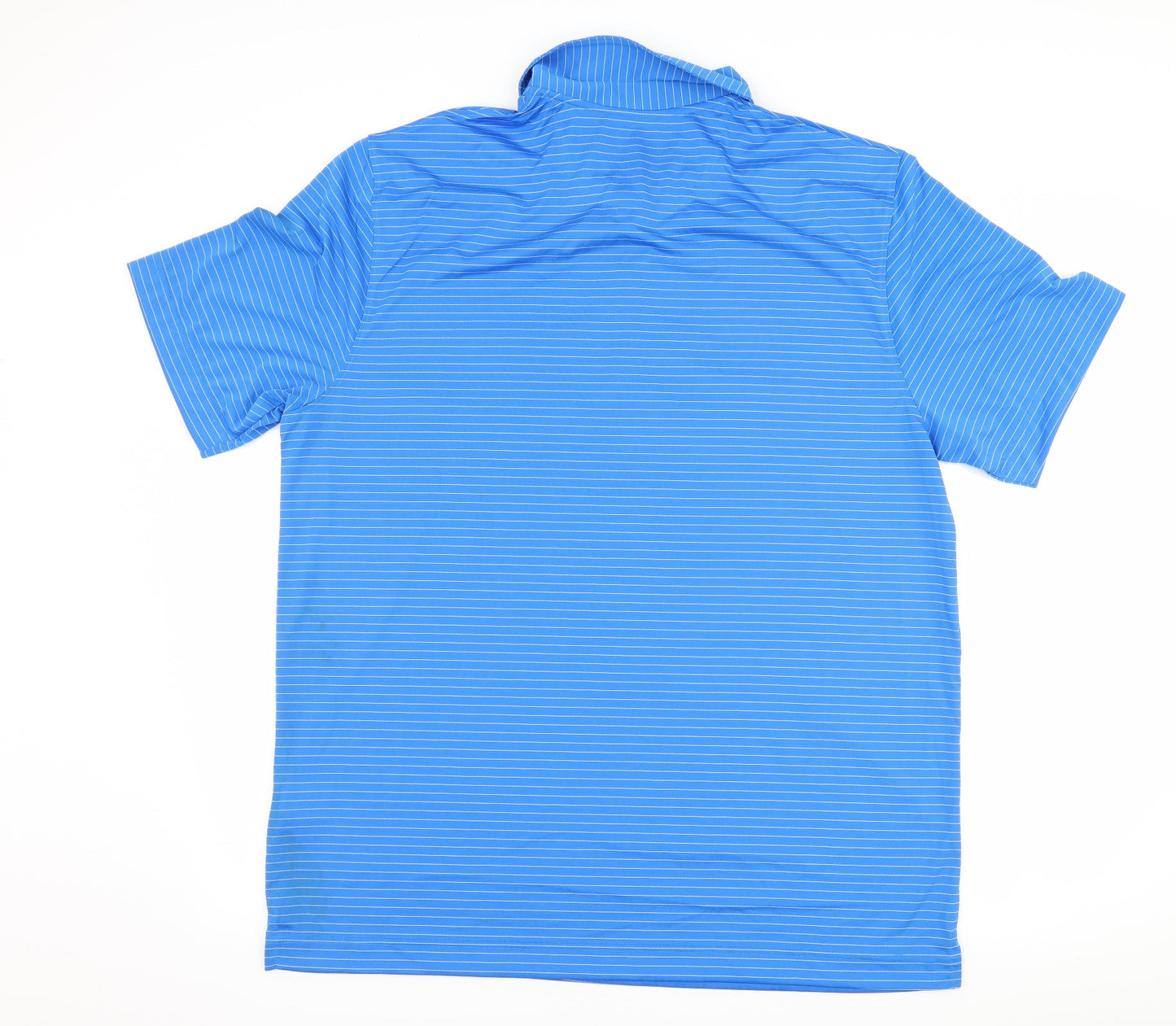 tourney Mens Blue Striped   Polo Size L
