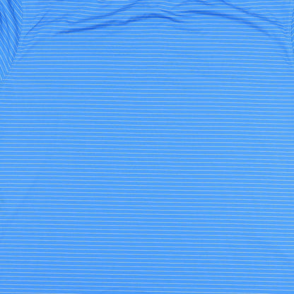 tourney Mens Blue Striped   Polo Size L