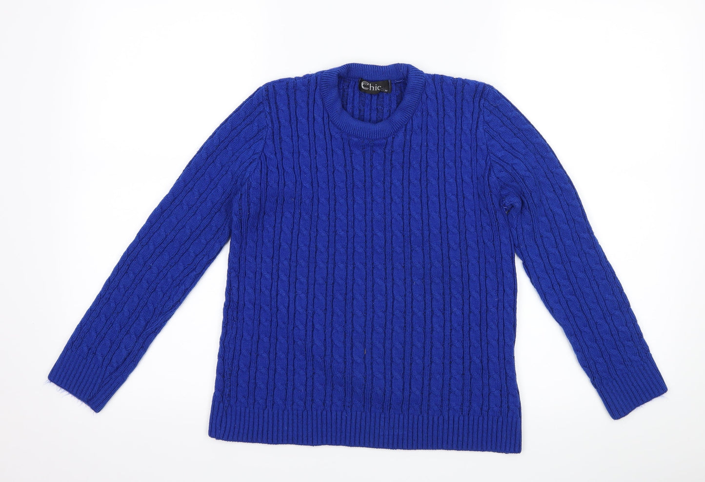 CHIC Womens Blue   Pullover Jumper Size S