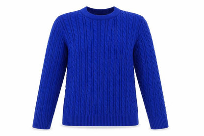 Front view of CHIC women’s blue jumper, size S