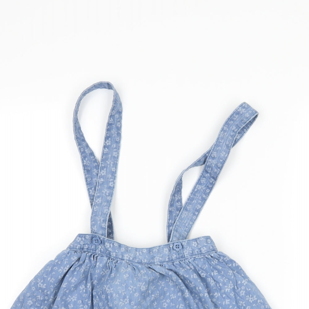 George Girls Blue Floral  A-Line Skirt Size 5-6 Years - Dungaree