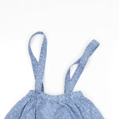 George Girls Blue Floral  A-Line Skirt Size 5-6 Years - Dungaree