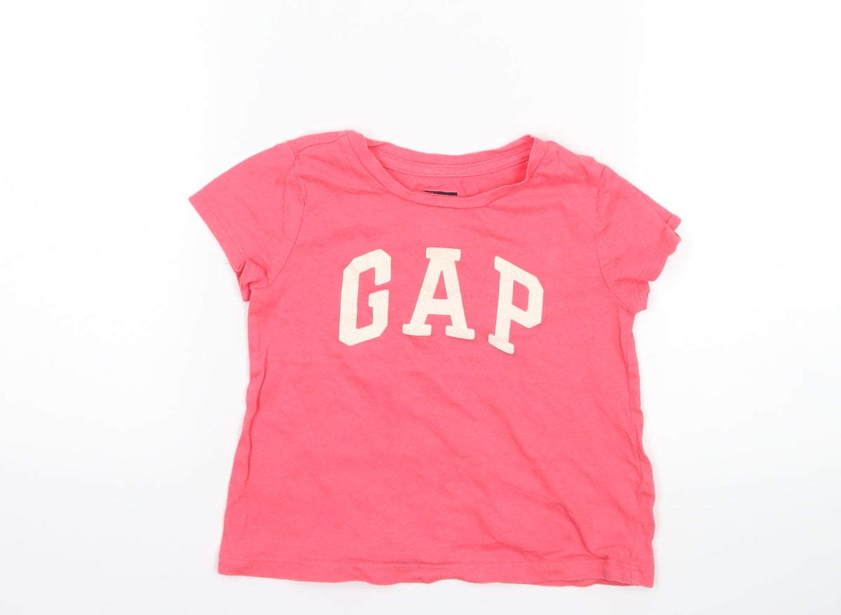 Additional front view of Gap girls’ pink basic t-shirt, size 2, years