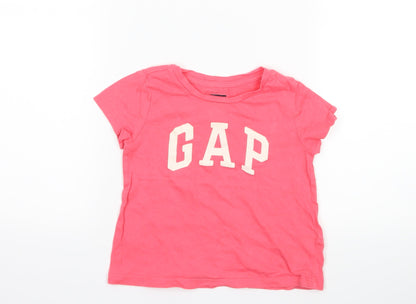 Additional front view of Gap girls’ pink basic t-shirt, size 2, years