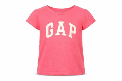 Front view of Gap girls’ pink basic t-shirt, size 2, years