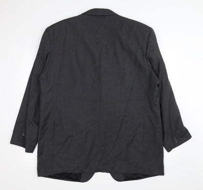 Back view of Guy Laroche men’s grey jacket blazer one size - padded shoulders