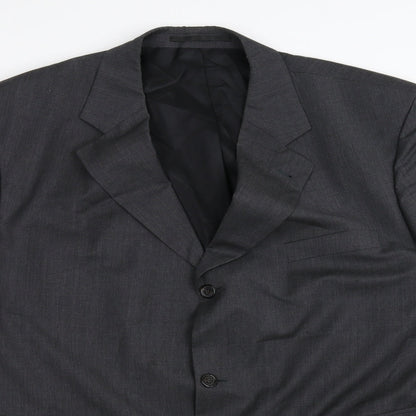 Close-up detail of Guy Laroche men’s grey jacket blazer one size - padded shoulders