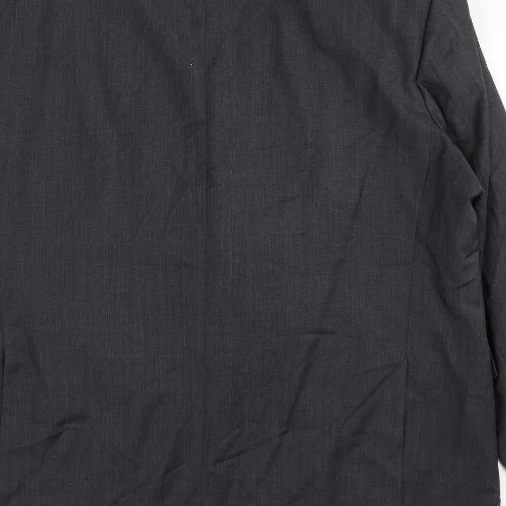 Brand and care label for Guy Laroche men’s grey jacket blazer one size - padded shoulders