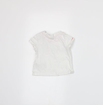Back view of Baker boys’ white basic t-shirt, size 3-6, months