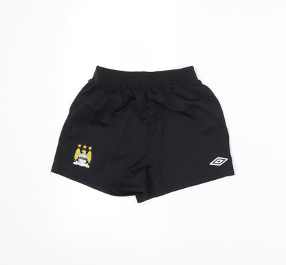 Umbro Boys Black   Sweat Shorts Size 6-7 Years - Manchester City Football Club