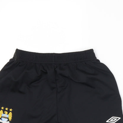Umbro Boys Black   Sweat Shorts Size 6-7 Years - Manchester City Football Club
