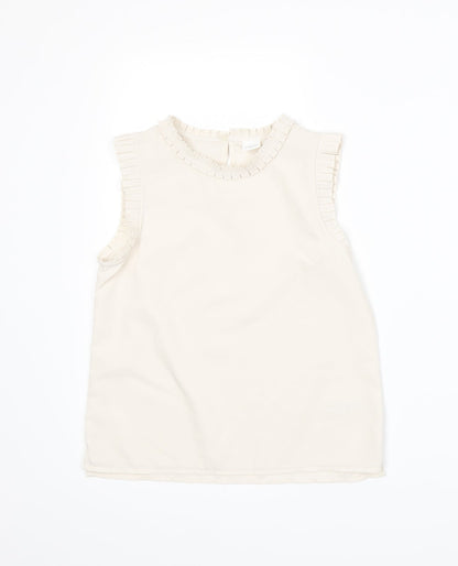 Additional front view of Next girls’ beige basic blouse, size 9, years
