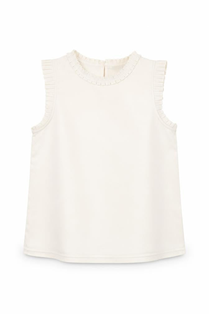 Front view of Next girls’ beige basic blouse, size 9, years