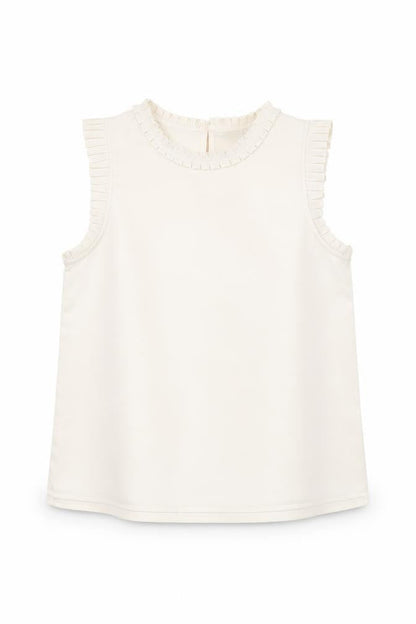 Front view of Next girls’ beige basic blouse, size 9, years