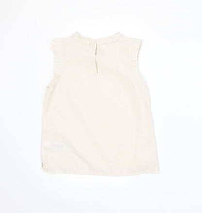 Back view of Next girls’ beige basic blouse, size 9, years