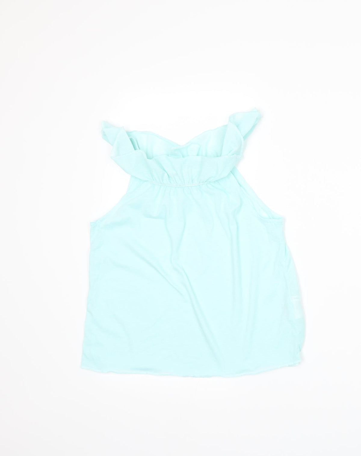 Additional front view of H&M girls’ blue basic tank, size 6-7, years