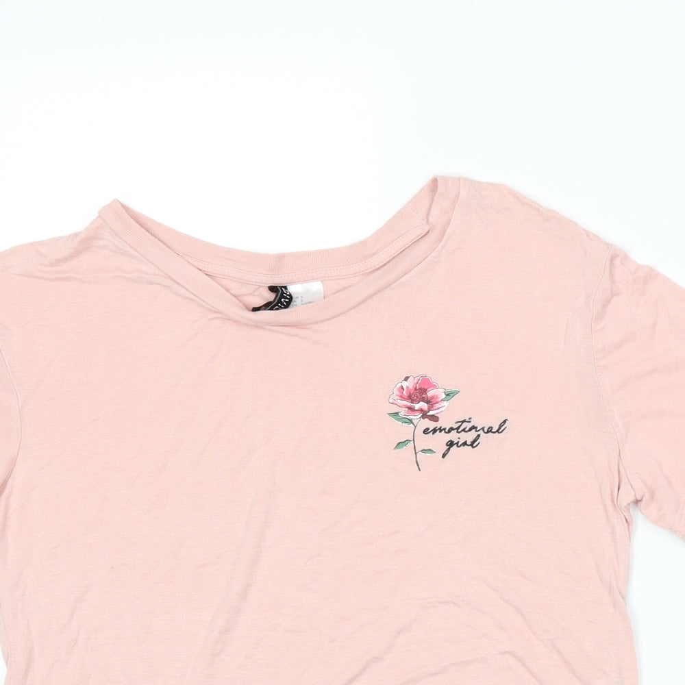 Divided by H&M Womens Pink   Basic T-Shirt Size S