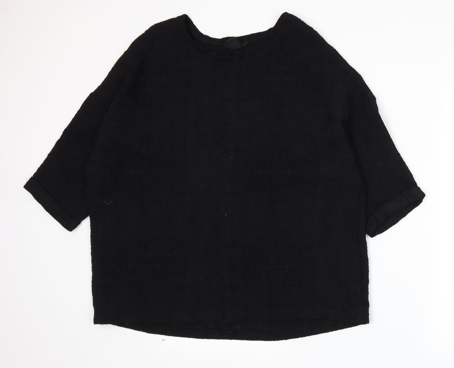 Womens UK Size M H&M Black Basic T-Shirt