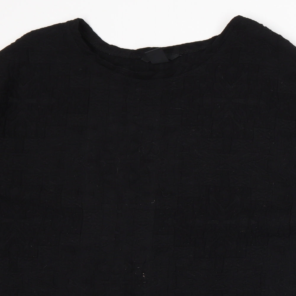 Womens UK Size M H&M Black Basic T-Shirt