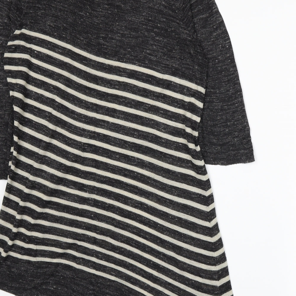 Marks and Spencer Womens Grey Striped Knit Pullover Jumper Size 14