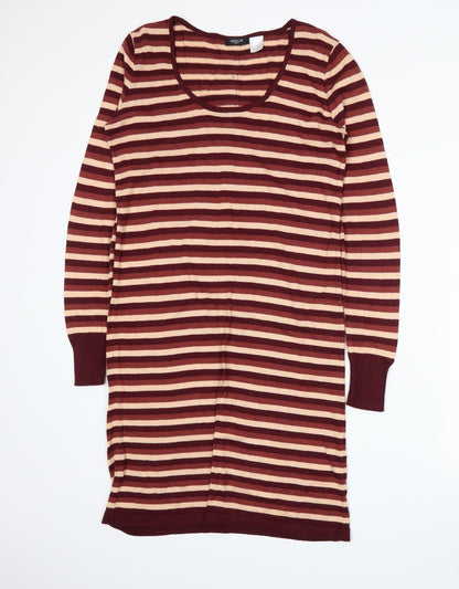 Redoute Womens Red Striped Knit A-Line  Size 8