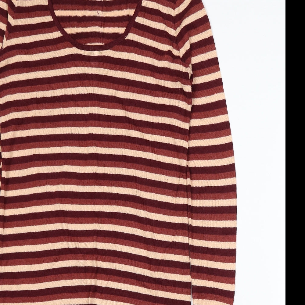 Redoute Womens Red Striped Knit A-Line  Size 8