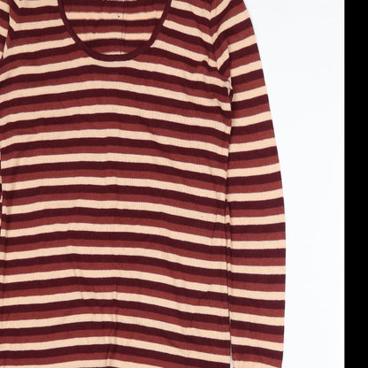 Redoute Womens Red Striped Knit A-Line  Size 8