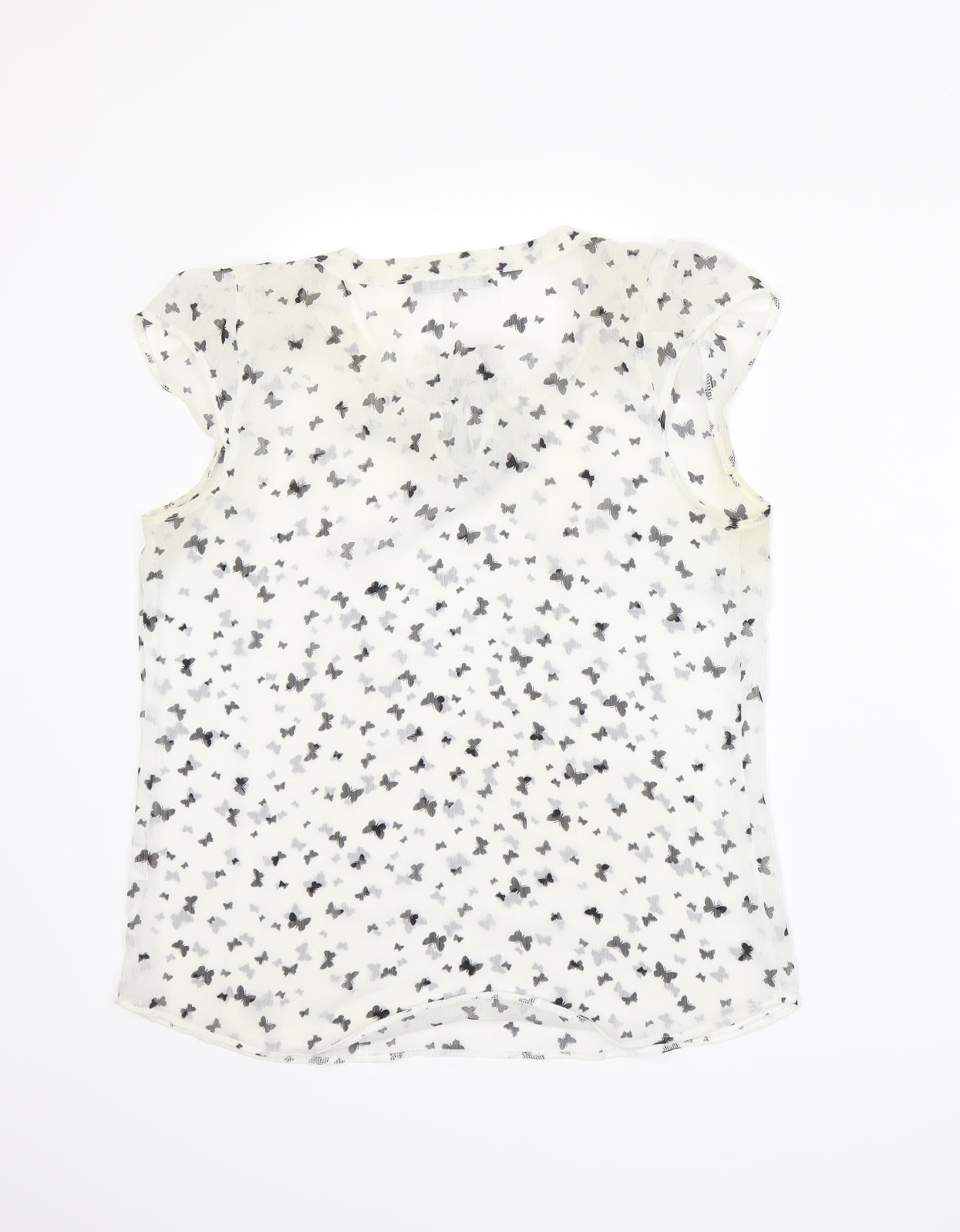 Atmosphere Womens White Animal Print  Basic Blouse Size 12