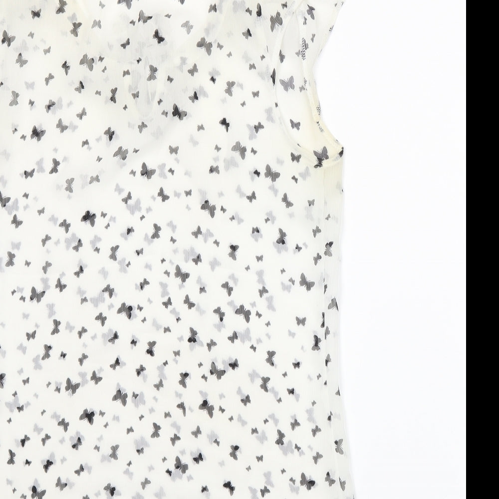 Atmosphere Womens White Animal Print  Basic Blouse Size 12