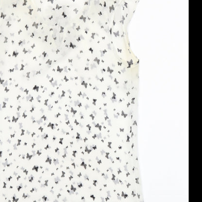 Atmosphere Womens White Animal Print  Basic Blouse Size 12