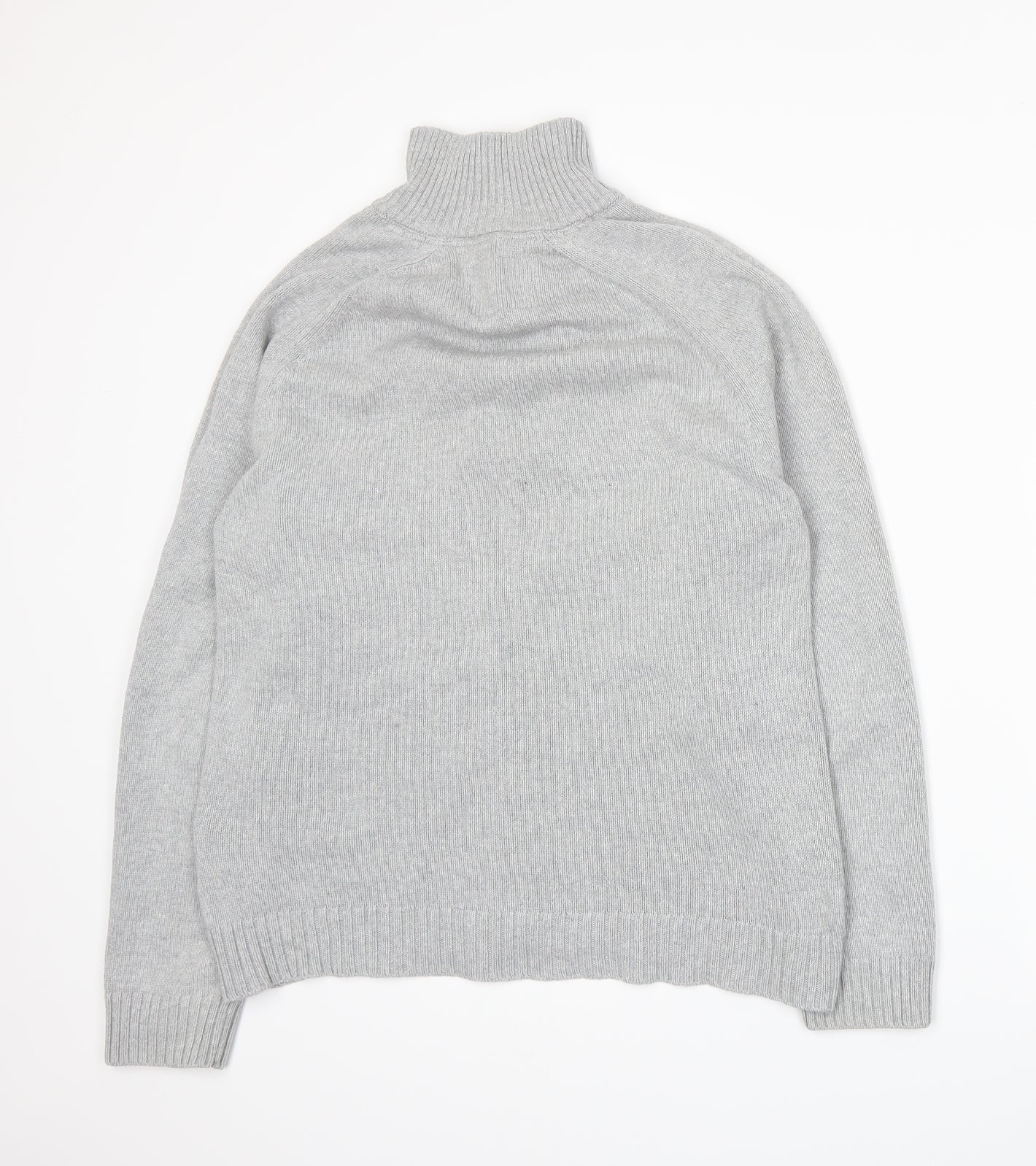 Preworn Mens Grey  Knit Henley Jumper Size S