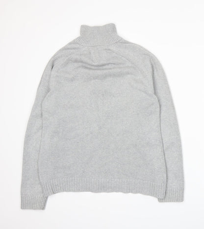 Preworn Mens Grey  Knit Henley Jumper Size S