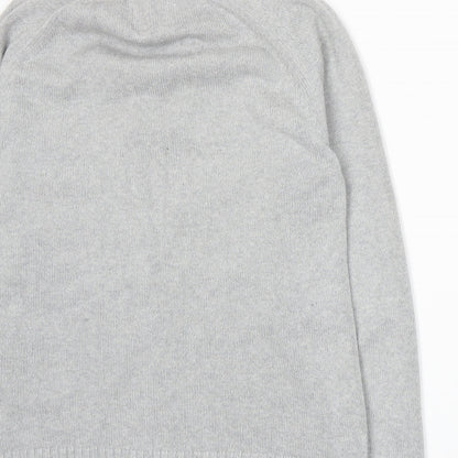 Preworn Mens Grey  Knit Henley Jumper Size S