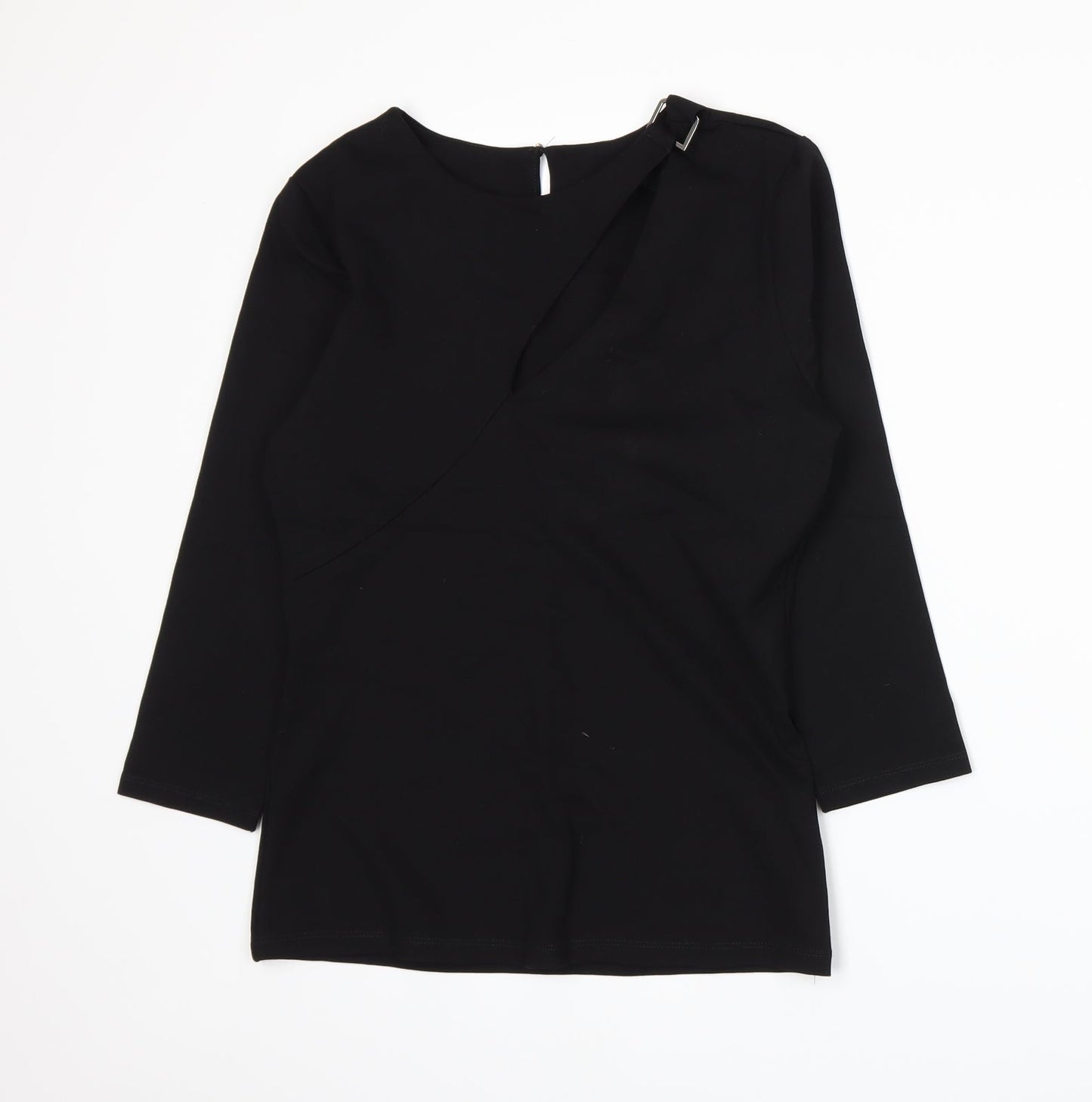 Womens UK Size 12 Julien Macdonald Black Basic T-Shirt