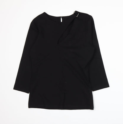 Womens UK Size 12 Julien Macdonald Black Basic T-Shirt