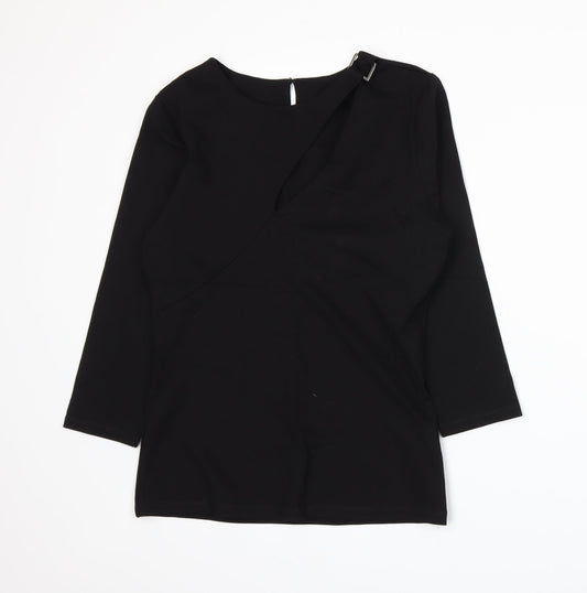 Womens UK Size 12 Julien Macdonald Black Basic T-Shirt